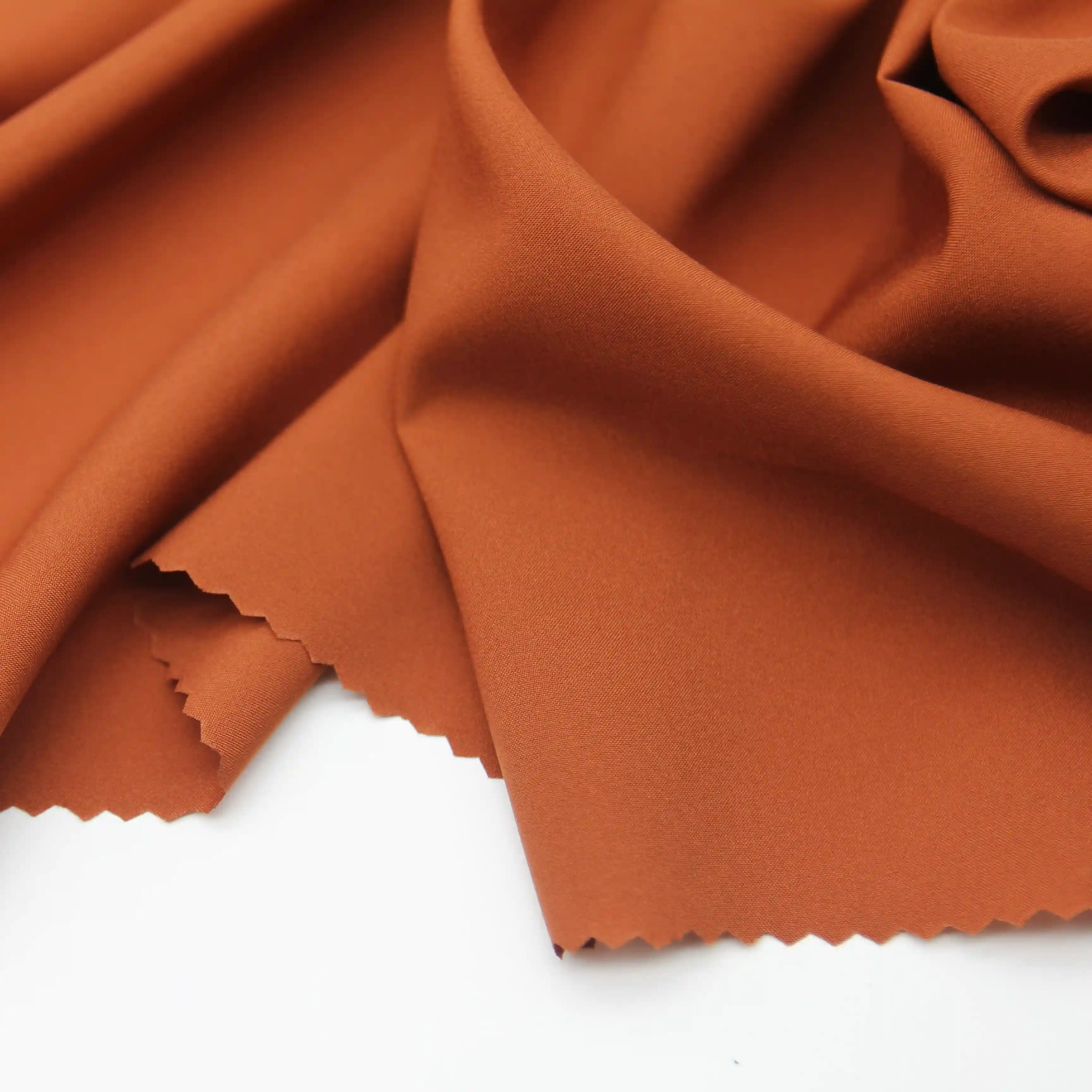PT124001 rust orange 50D mechanical stretch polyester pongee fabric